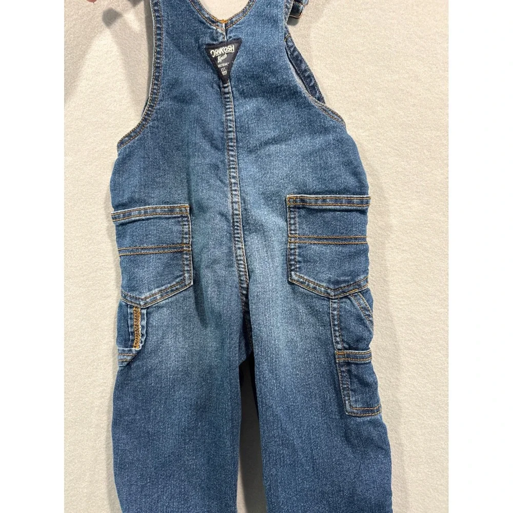 OshKosh B'gosh Toddler Boys Medium Wash Blue Denim Overalls 18M Classic Workwear